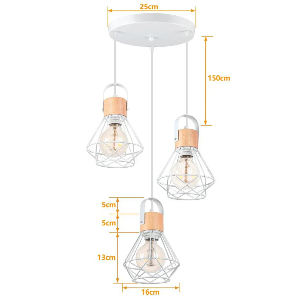 Wrought Iron Caged Pendant Light for Industrial Style Decor