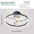 LED Ceiling Fan with Remote Control, Modern Silent Lighting Fixture for Bedroom and Dining Room