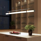 Lucien Tube Chandelier Black Gold Leather Pendant Light Fixture