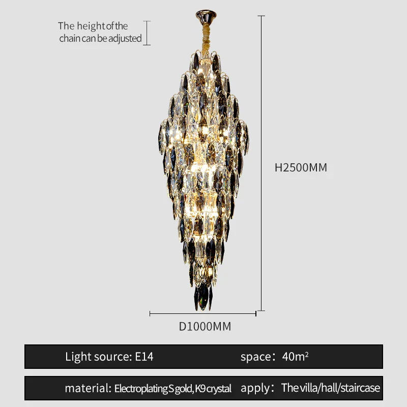 Crystal Chandelier for Luxe Modern European Villa Decor