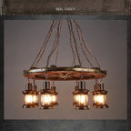 Iron Wheel LED Pendant Lights - Industrial Metallic Lustre Hanging Lamps