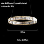 Luxury Crystal Chandeliers: Dimmable LED Steel Lighting for Villa Staircase & Foyer