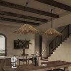 Rattan Pendant Chandelier Light Fixtures | Wabi Sabi E27 LED Luminarias