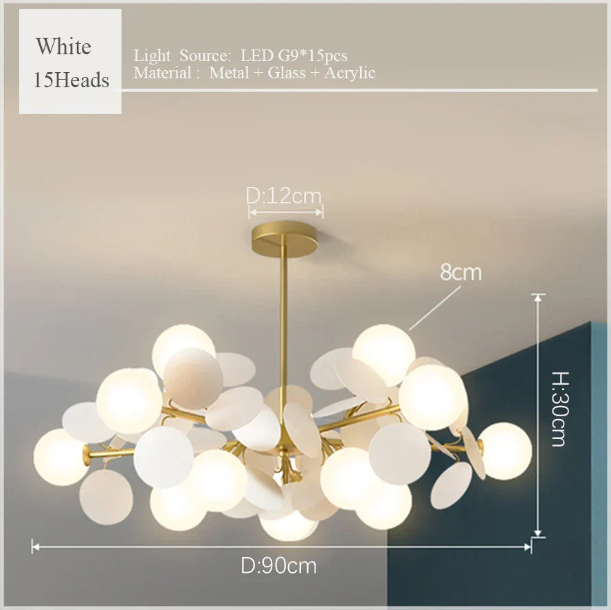 Scandinavian Chandelier: Colorful Magic Bean Tree Branch Light for Living Room