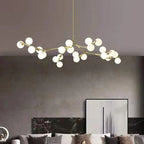 Black Gold LED Glass Ball Chandelier for Living Room, Kitchen, Bedroom Décor