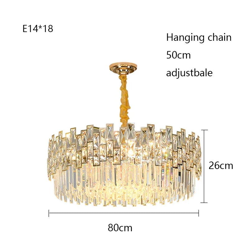 Modern Crystal Chandelier for High-End Living Room Decor Lighting