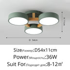 Nordic Style Wood Art LED Chandelier for Bedroom Living Room Ceilings