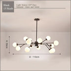 Gold Black LED Ceiling Chandelier for Living Room Bedroom Lighting Fixtures