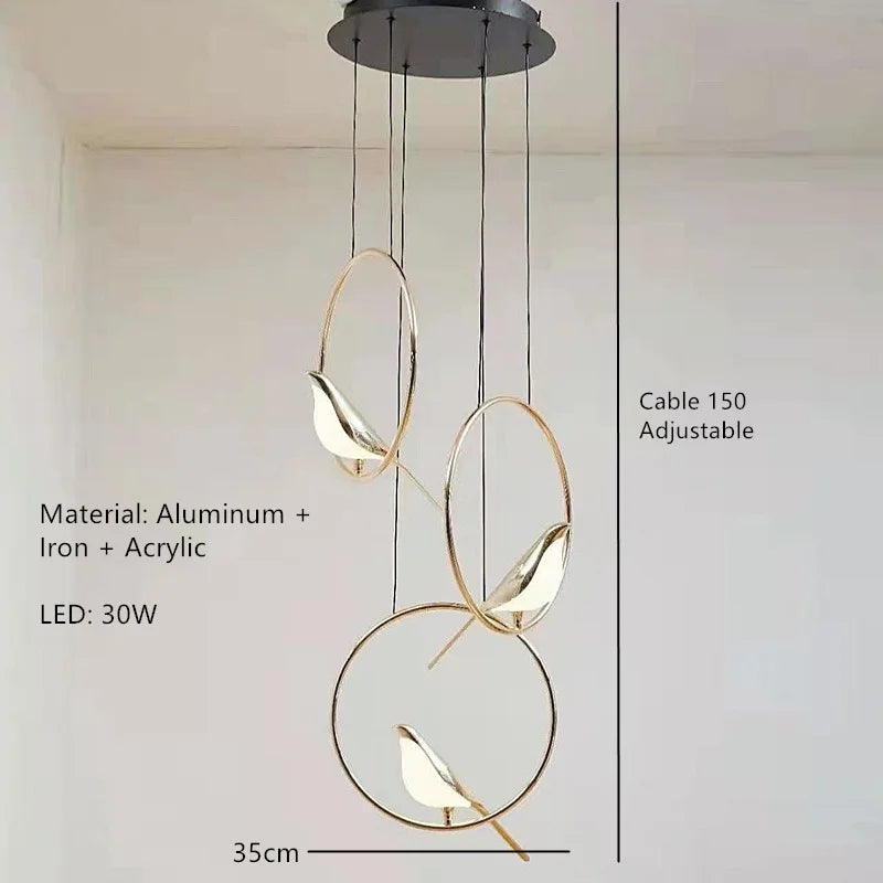 Luxury Bird Floor Lamp: Postmodern LED Golden Garden Study Living Room Lighting