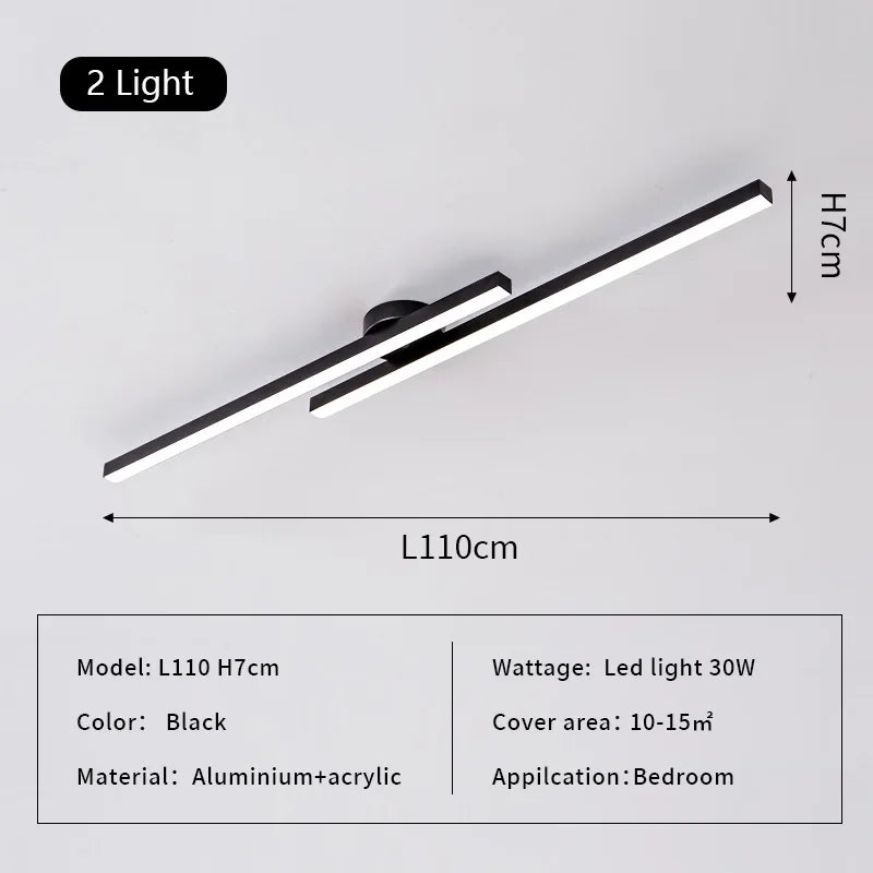 Linear LED Ceiling Lamp for Living Room Bedroom Lighting Fixtures
