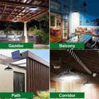 Solar Double-Head Chandelier: Waterproof LED Pendant Light with Remote Control