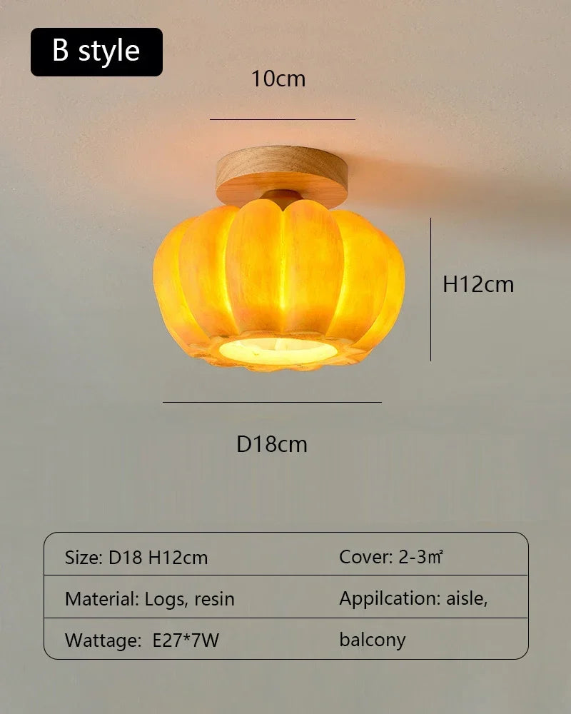 Retro LED Pumpkin Pendant Light for Dining Room, Bar, and Bedroom Decor