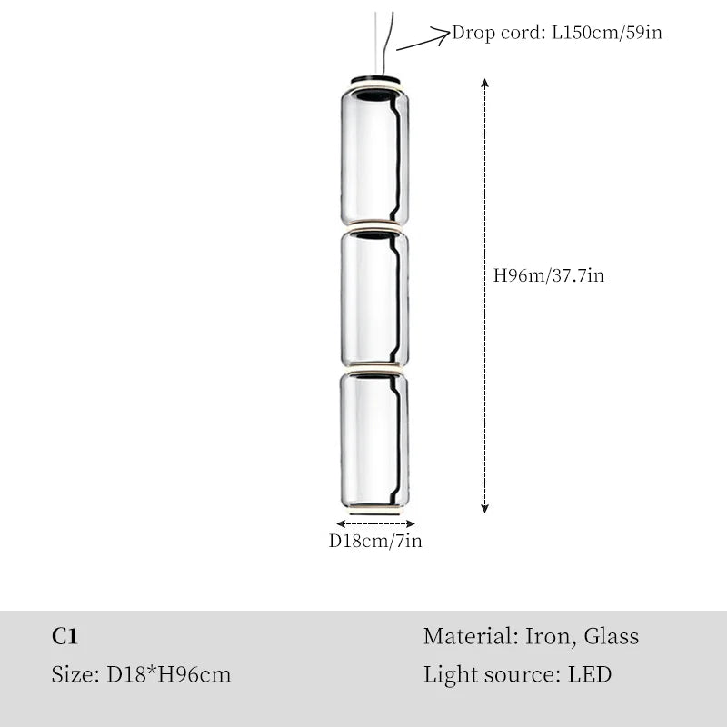 Modern Clear Glass LED Ceiling Chandelier for Living Room & Bar Décor