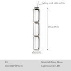 Modern Clear Glass LED Ceiling Chandelier for Living Room & Bar Décor