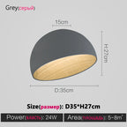 Nordic Wood Grain Ceiling Lamp: Minimalist Designer Art for Living Room & Bedroom