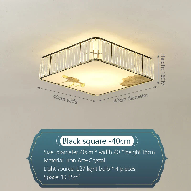 Crystal Chinese Style Ceiling Light for Living Room and Bedroom