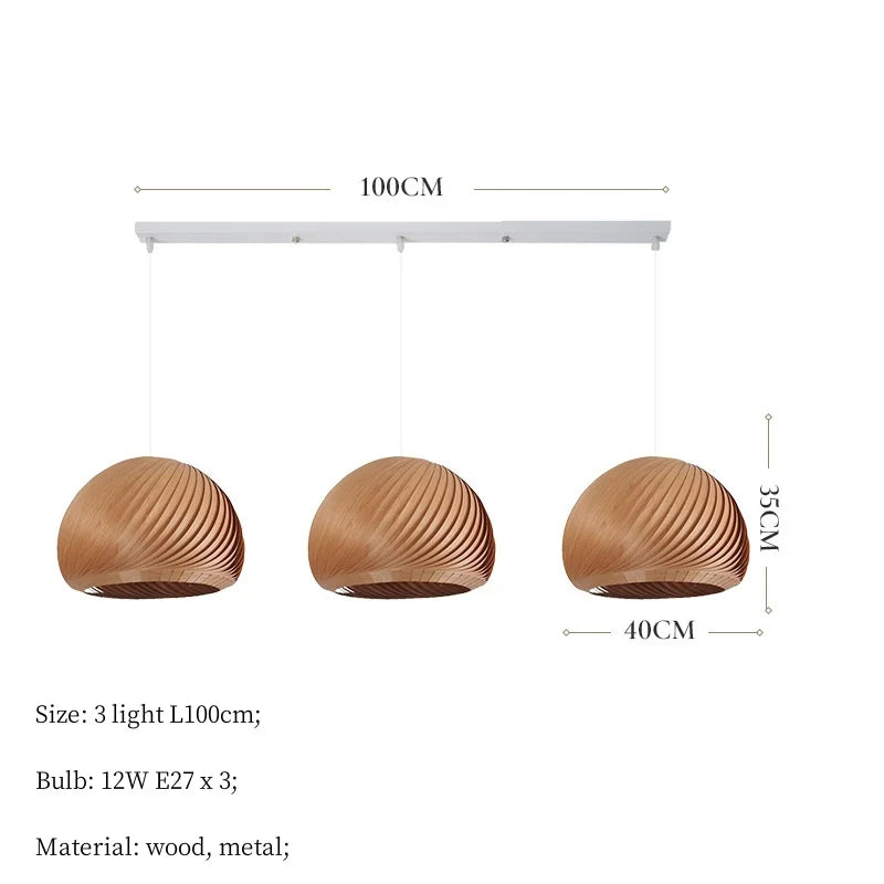 Wood Veneer Pendant Lights for Dining Room Décor