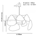 Leaf Grid Chandelier: Designer White Fabric Screen Suspension Lighting for Kitchen Island, Living Room, Bedroom