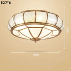 Nordic Copper Ceiling Light Glass Lampshade Retro Loft Fixture for Living Room