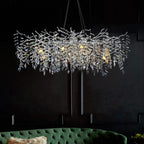 Crystal Pendant Chandelier Luxury LED Lighting Branch Design for Living and Dining Rooms