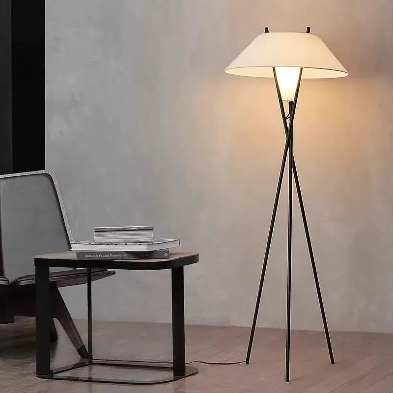 Nordic Wabi-abi Style LED Floor Lamp for Living Room, Bedroom, Study - Foot Switch Floor Light