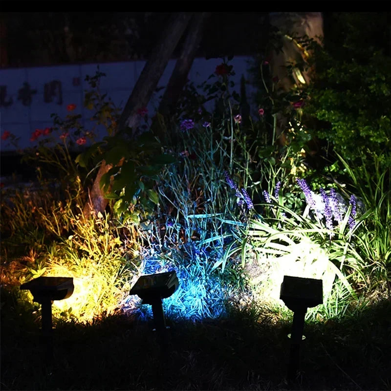 Solar Powered 7LED Spotlight: Adjustable, Waterproof Outdoor Landscape Wall Light.