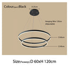 Sophisticated Duplex Living Room Chandelier & LED Circles Lighting Fixtures