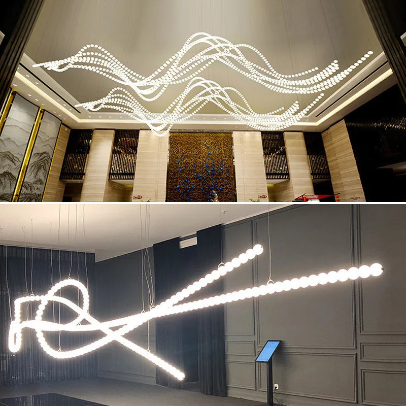 Pearl Necklace Chandelier: Modern Luxury Pendant Light for Living Room, Staircase, Foyer