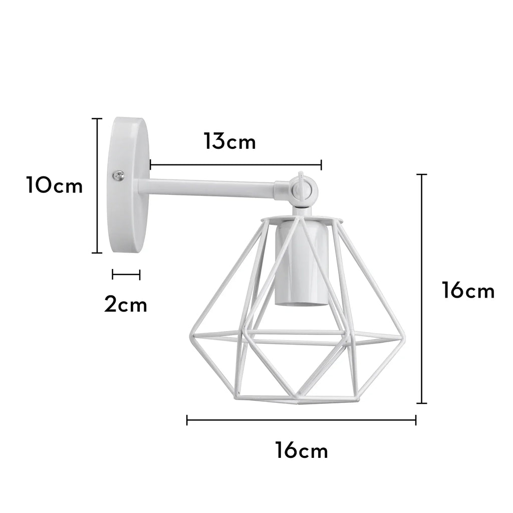 Vintage Iron Cage Wall Light Sconce E27 Loft Industrial Bedside Lampshade