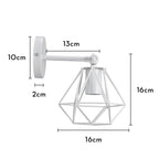 Vintage Iron Cage Wall Light Sconce E27 Loft Industrial Bedside Lampshade