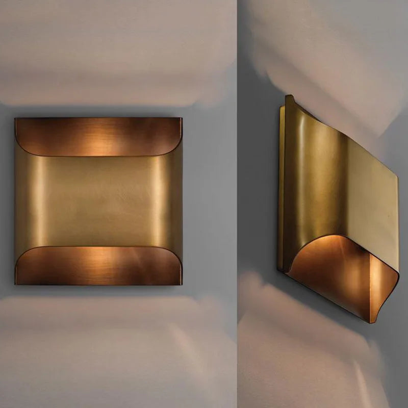 Post-Modern Copper Wall Lamp for Hotel Living Room Bedroom LED Lighting