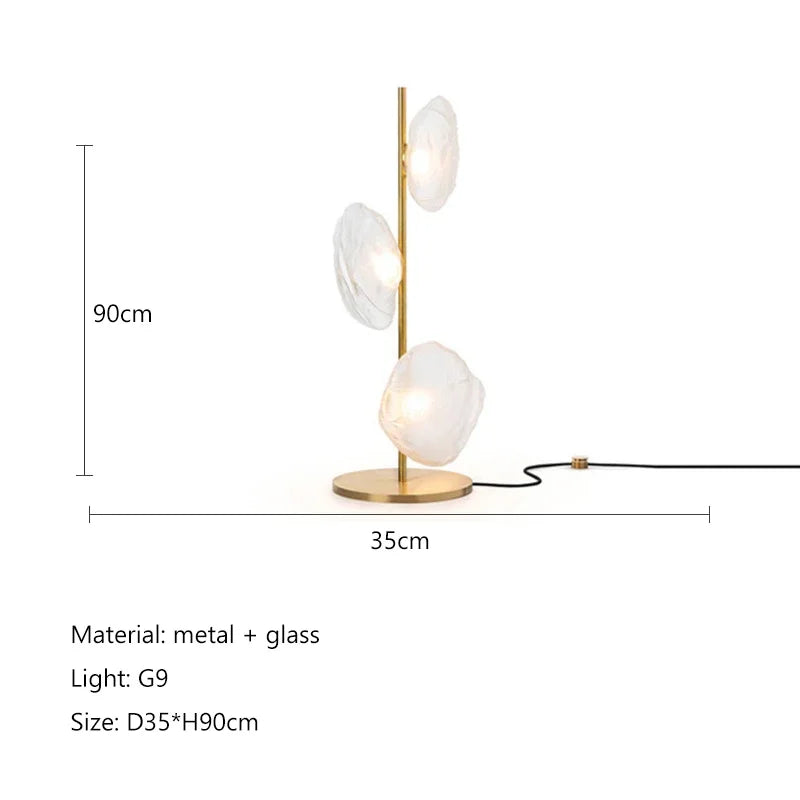 Glass Shade LED Floor Lamp for Home Decor, Living Room, Bedroom, Minimalist Design