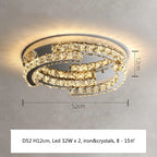 Modern Crystal LED Pendant Lights Dimmable Chrome Foyer Lumnarias