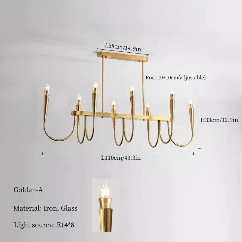 French Style Black Pendant Light Luxury Led Chandelier Room Decor