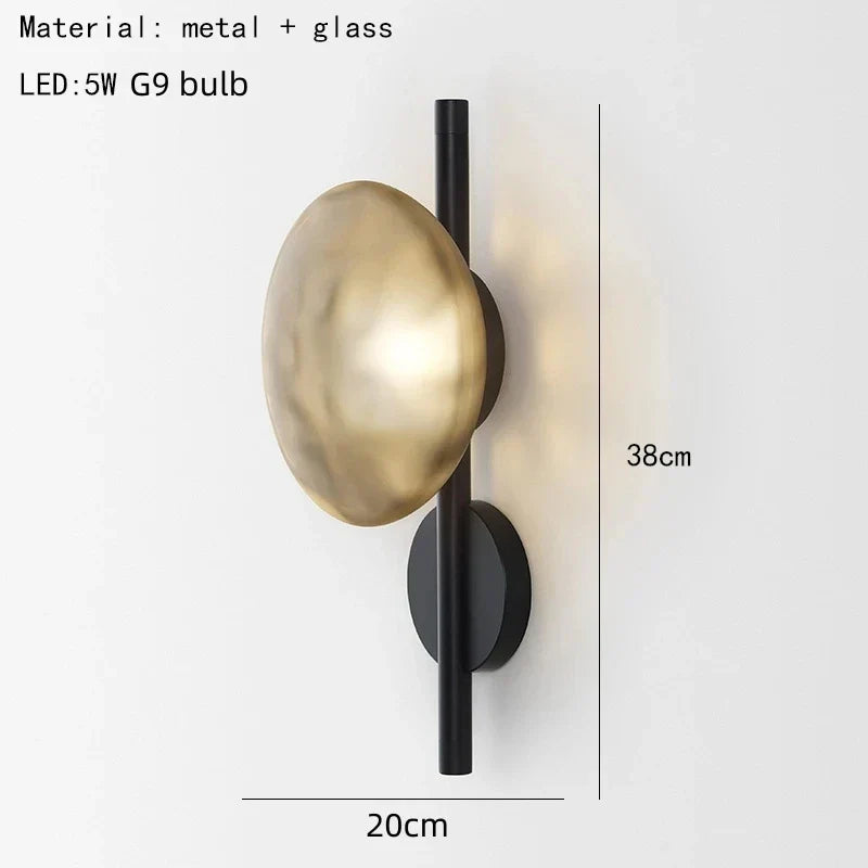 Nordic Glass Wall Lamp Modern Metal Light for Bedroom Parlor Restaurant Hallway