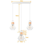 Industrial Wood Pendant Chandelier for Dinning Living Room Kitchen LED Fixture