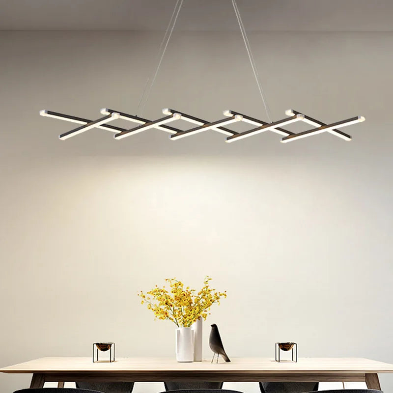 Modern Dimmable LED Chandelier for Long Dining Table, Kitchen, Bar - Pendant Lights