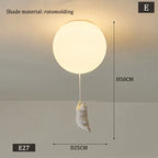 Nordic White Bear Kid Ceiling Lamp: Children's Room Decoration LED Pendant Light.