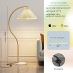 Nordic Wooden LED Corner Floor Lamp for Bedroom and Living Room