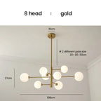 Glass Ceiling Chandelier for Bedroom Dining Living Room Decor