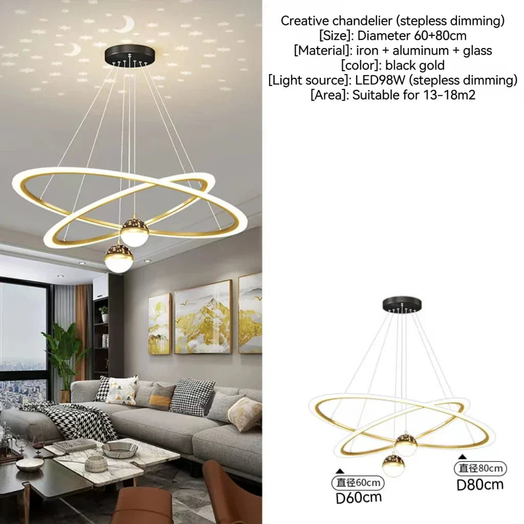 Modern Nordic Indoor LED Starry Sky Ceiling Chandelier