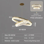 Modern LED Golden Round Chandelier Living Room Luxury Ring Lighting