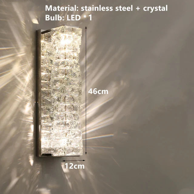 Contemporary Crystal Wall Sconce for Bedside, Bathroom, Corridor, Aisle, TV Background Lighting