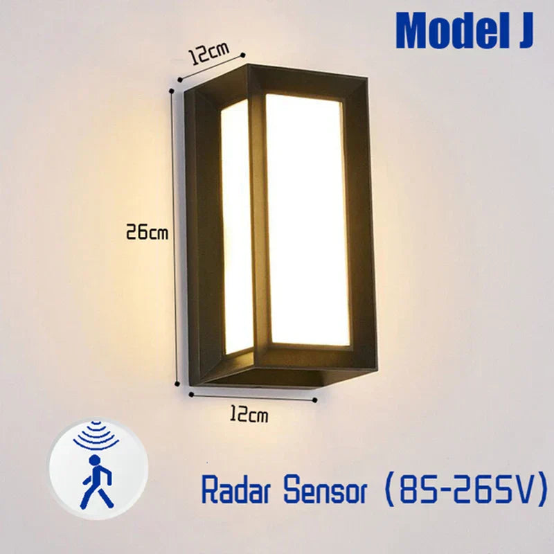 Outdoor Motion Sensor LED Wall Light Waterproof IP65 for Porch Garden Street Lighting
