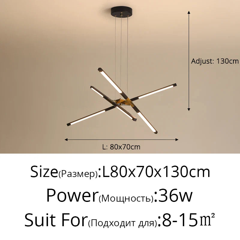 Dimmable LED Ceiling Chandelier, Modern Interior Lighting for Dining Room, Bedroom, Living Room