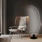 Modern Human Face Art Floor Lamp: Creative Nordic Design for Living Room, Bedroom.
