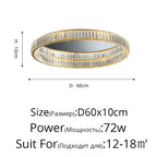 Luxury Crystal Round Pendant Chandelier for Living Room & Bedroom