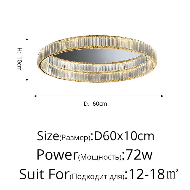 Round Crystal LED Pendant Chandelier for Luxury Dining Room and Bedroom Lighting