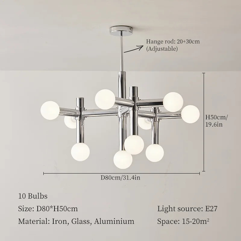 Bauhaus Glass Hanging Ceiling Lamps LED Chandelier Room Decor for Living Bedroom
