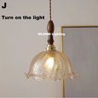 Nordic Wooden Glass Pendant Chandelier for Bedroom Living Dining Room